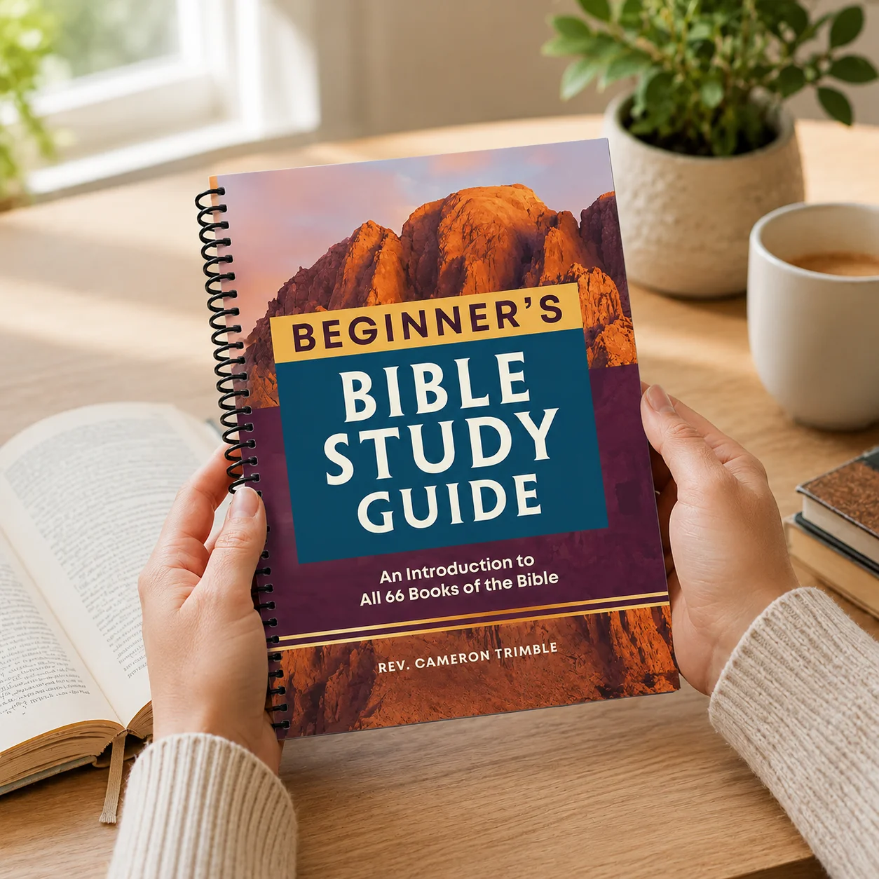 Beginner’s Bible Study Guide, Mountain Cover Spiral Scripture Journal for Devotion Reading Plan, Notes and Faith Reflection