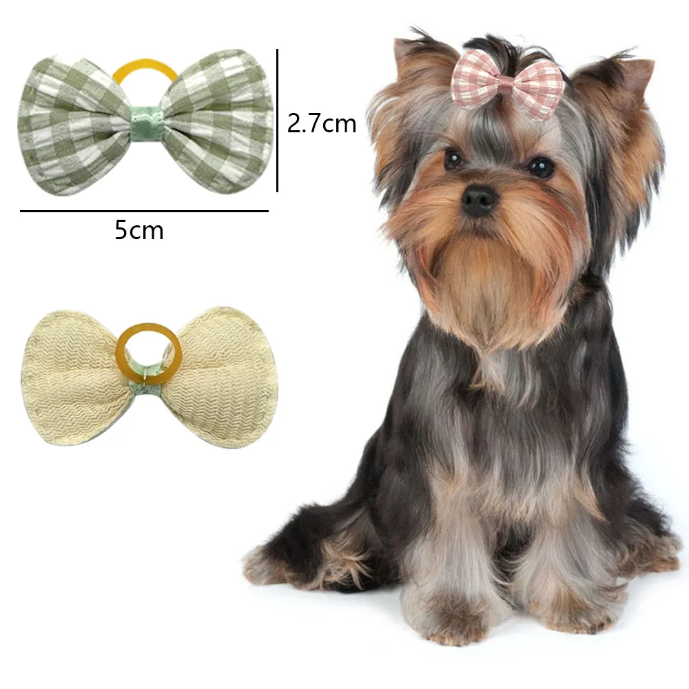 50/100PCS Hair Bows For Dogs Pet Dog Grooming Bows Small Dogs Hair Accessories For Dog Pet Dog Supplies Elastic Bands