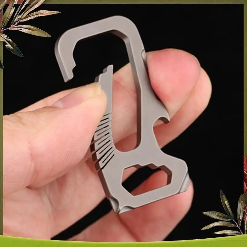 

Reliable-Multifunctional Mini Titanium Buckle Key Ring Car Buckle Outdoor Buckle EDC Tool Simple Key Storage Bottle Opener Easy