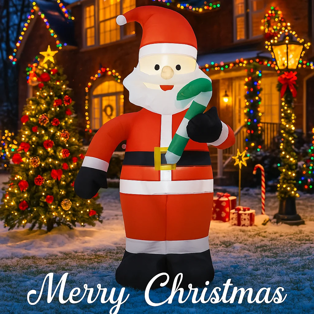 3.9FT LED نفخ عيد الميلاد ساحة ديكو سانتا كلوز قصب الحلوى عيد الميلاد المنزل زينة زخرفية لعبة احتفالية لوازم الهدايا ديكور