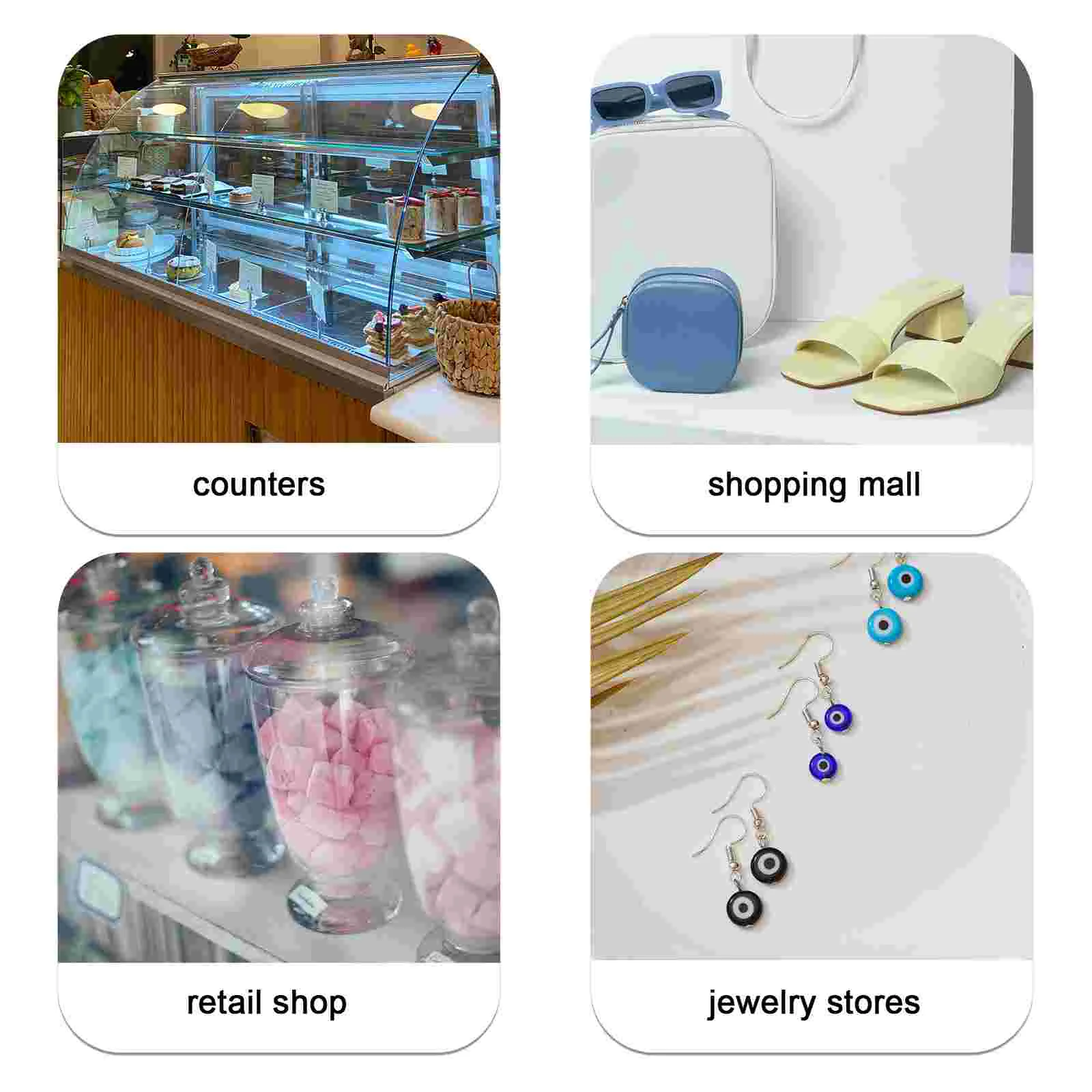 20 Pcs with Base Price Tag Small Sticky Labels Plastic Display Stand Jewelry Tags for Pricing