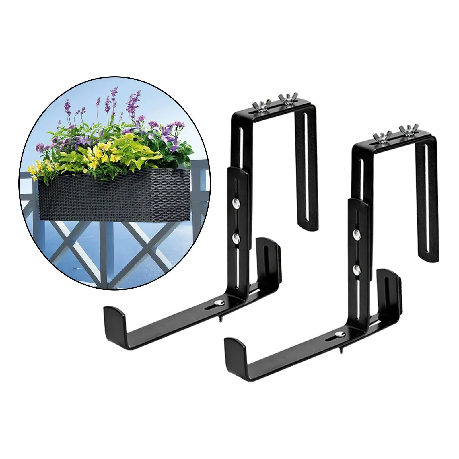 2Pcs Wall Mount Plant Hanger Max Load 15kg Adjustable Wall Hooks for Garden