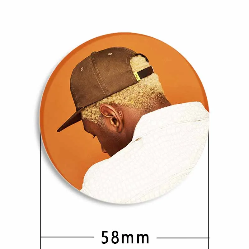 Funny Tyler The Creator Brooches Pop Singer Pins Acrylic Art Photo Fans Gifts for Kids Friends Lapel Pin Shirt Backpack Jewelry