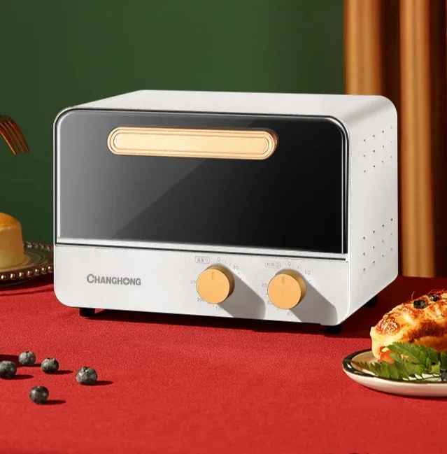 Household electric oven. Multifunctional. Small breakfast machine. Kitchen four-in-one mini oven. Small appliance.
