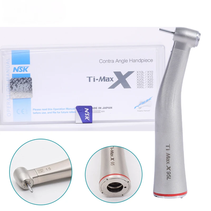 Dental Contra Angle Handpiece X95L Handsets Push Button1:5 Increasing Speed LED Fiber Optic Handpieces