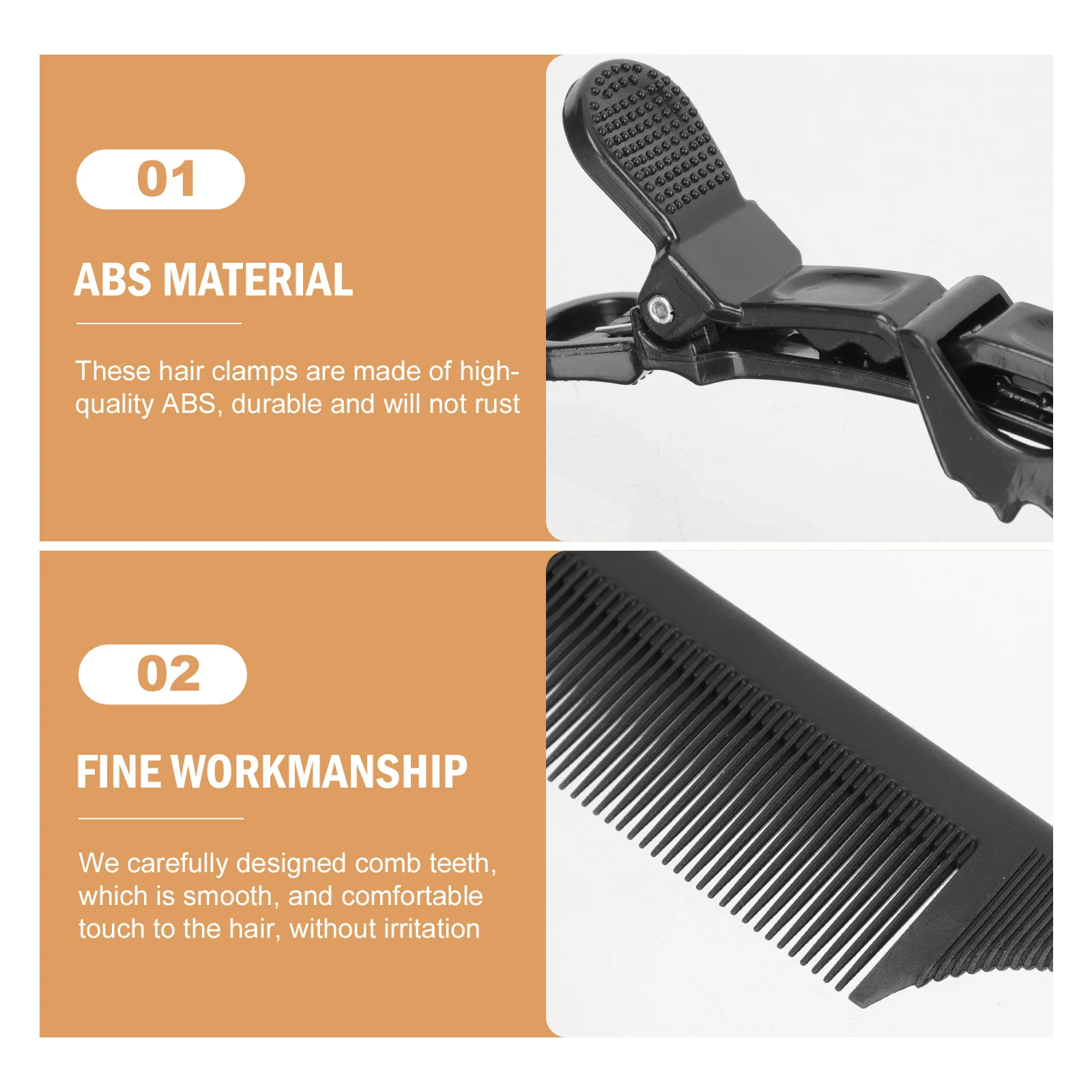 

1Set Durable ABS Hair Clips Styling Tool for Curly Hair No Pulling Tugging Travel Barber Shop Black Tight Clips