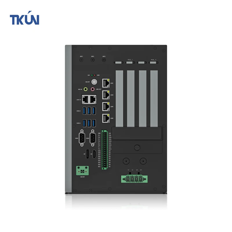 I7/i5/i3 CPU PCIEx16 Slot XC9018-A2 بدون مروحة Win10/11، Linux، نظام UOS 4GB RAM + 128GB كمبيوتر صناعي