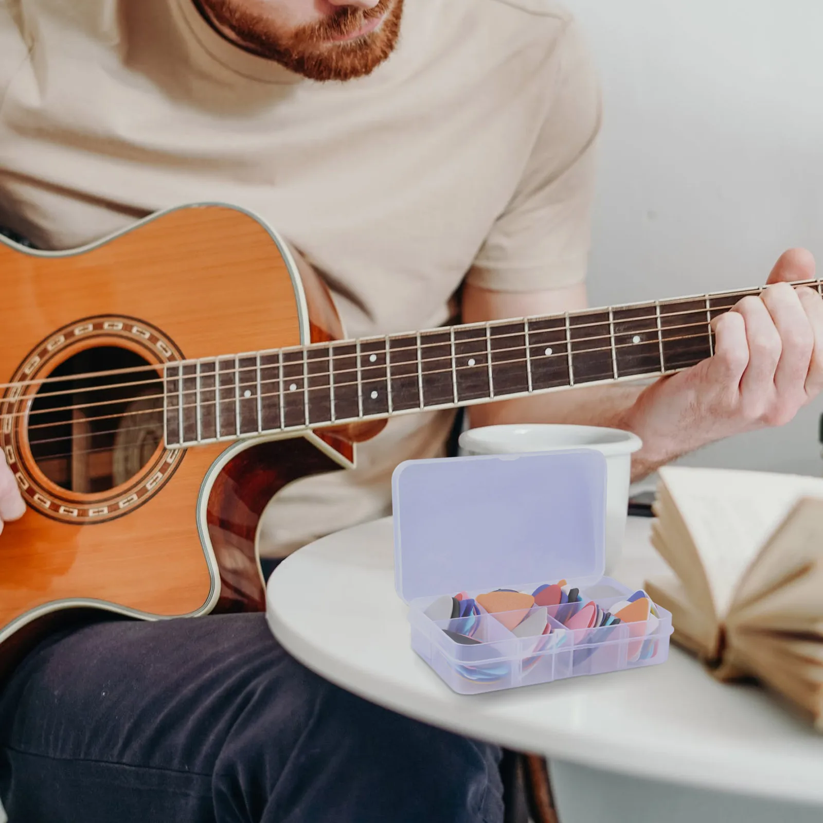 

Guitar Picks Plastic Durable Wide Design For Acoustic Electric Bass Ukulele Comfortable Finger Protection Music Instrument