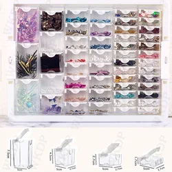 Trasparent Diamond Painting Accessories Embroidery Tools Box for 50 Boxes Bead Organizer Containers of Various Size Tray and Lid