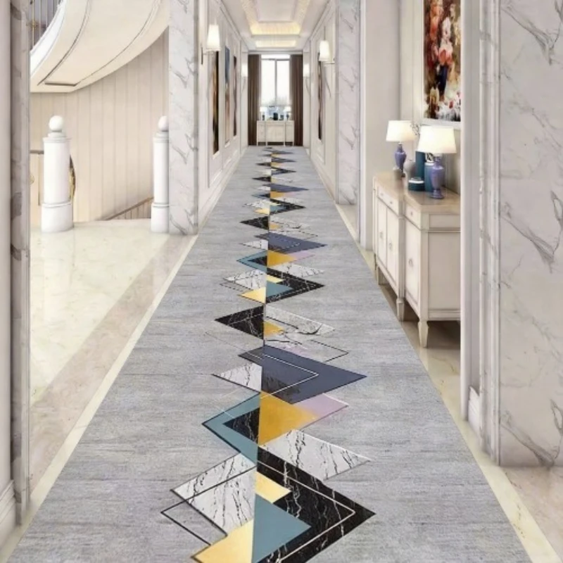 

Geometry Runner Long Corridor Carpets for Hallway Decoration Home Floor Mats Luxury Lobby Aisle Entryway Decor Area Rug Washable