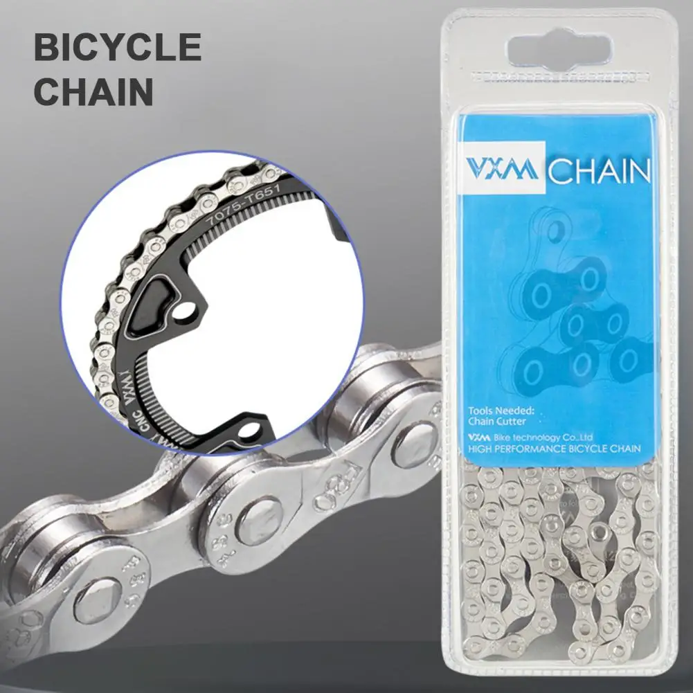 VXM Bicycle Chain Electroplated Anti-rust Anti-corrosion Wear-resistant High Tensile Strength Replacement 116 Links 6/7/8 Speed