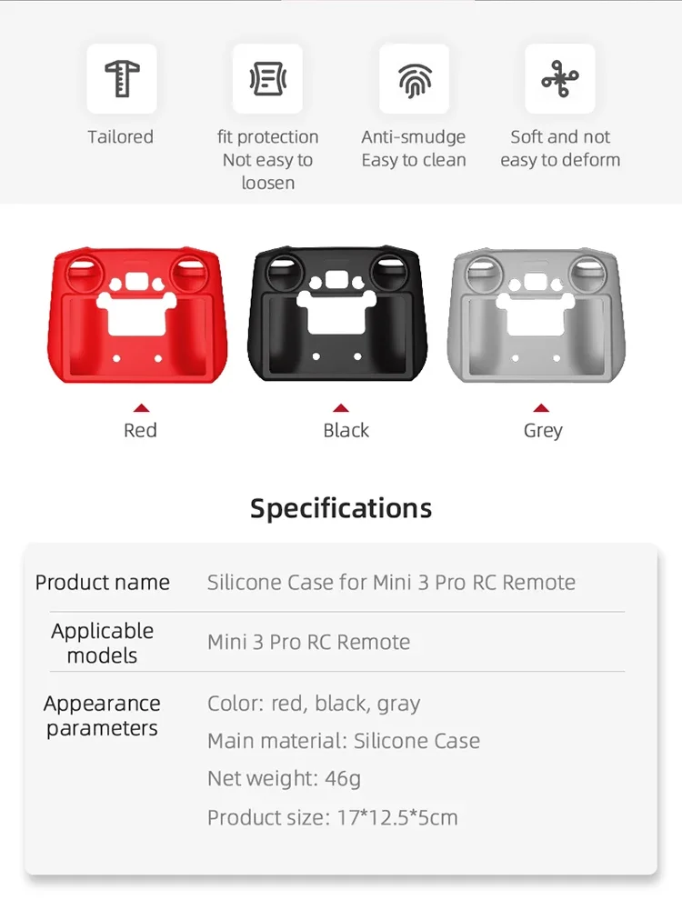 غلاف حماية من السيليكون لـ DJI Mavic Mini 2/MINI 3 PRO/3/Air 2/2S وحدة تحكم عن بعد شريط معلق حول الرقبة ملحقات غطاء مقاوم للغبار