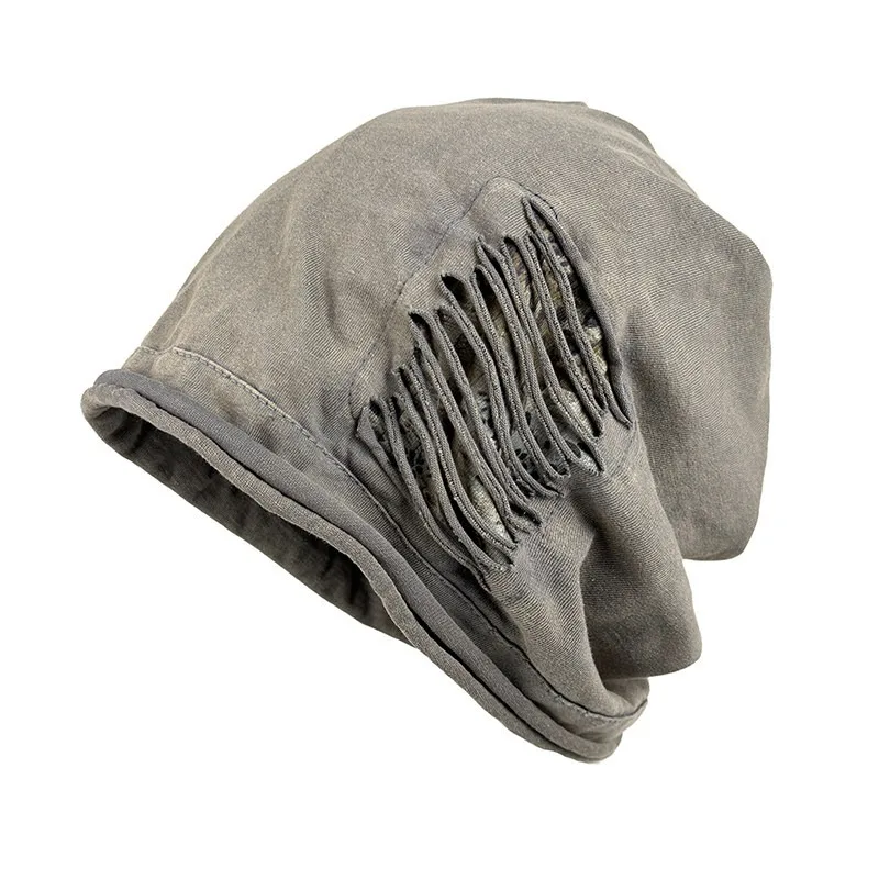 New Fashion Wasteland Style Personality Hole Design Beanies Cap For Women Spring And Autumn Street Casual Versatile Men's Hats 3