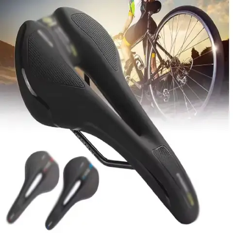 남성과 여성을위한 자전거 안장 자전거 안장 MTB 산악 도로 자전거 좌석 중공 젤 편안한 사이클링 쿠션 운동