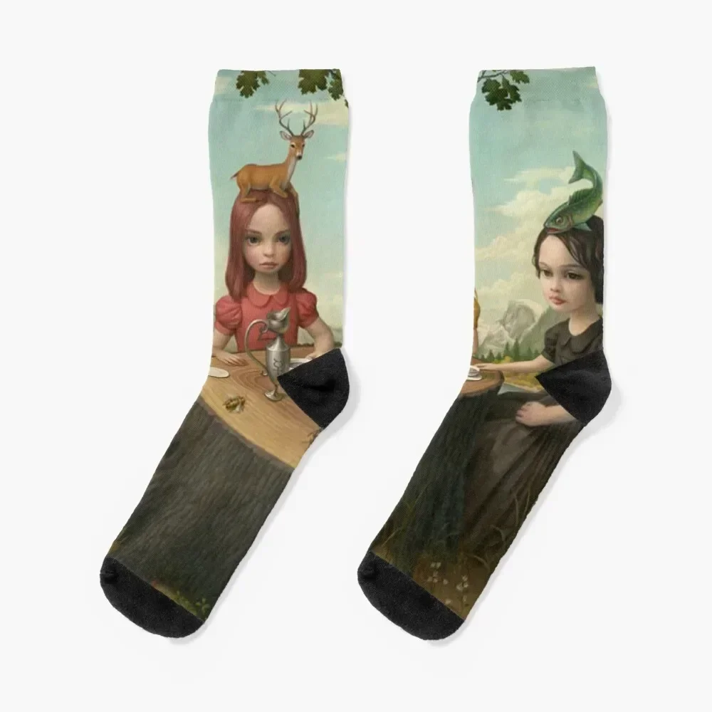

Allegory of the Four Elements Socks FASHION loose winter thermal moving stockings Woman Socks Men's
