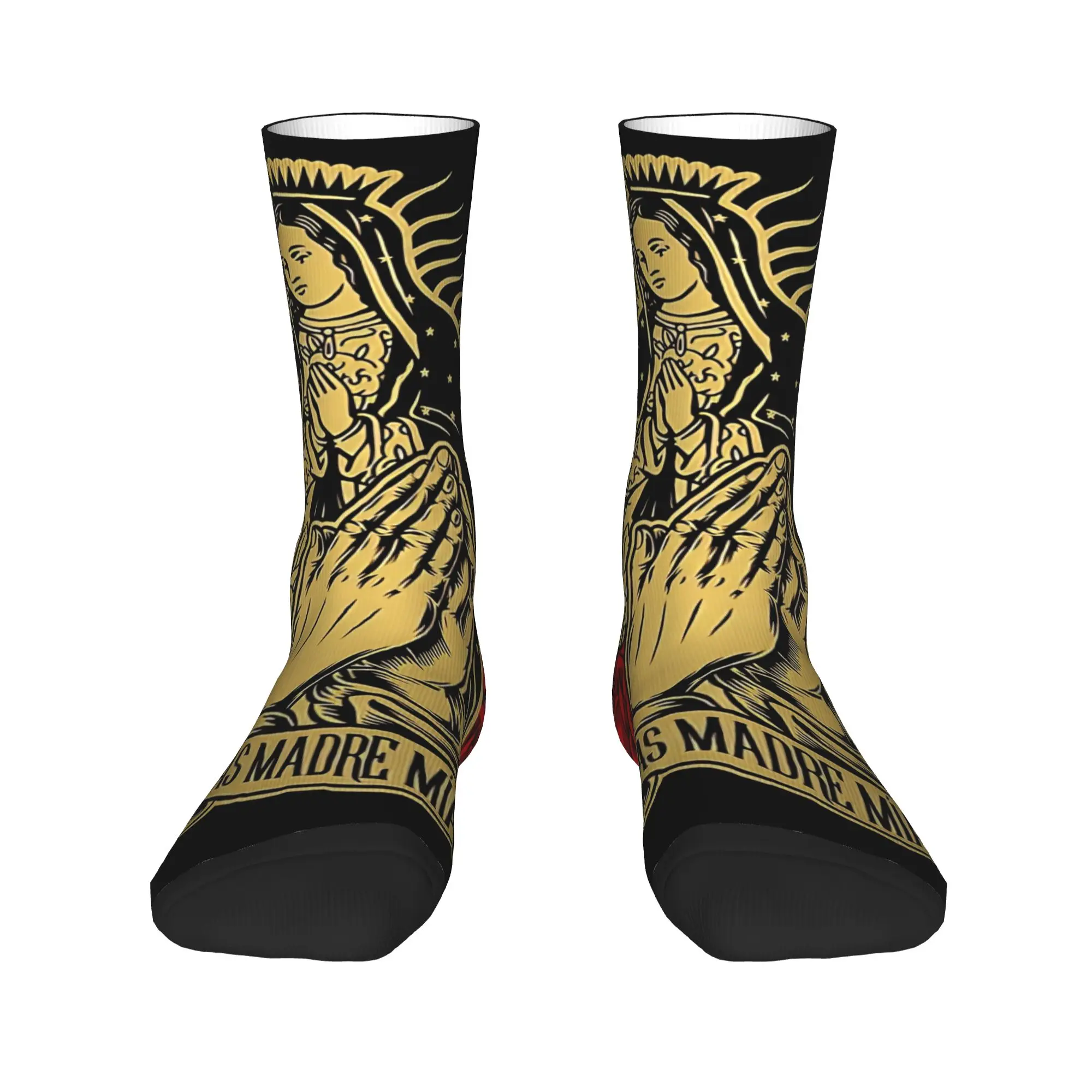 Virgin Guadalupe  Socks Winter  Stockings Retro Unisex Men Quality Socks Design Cycling Non Slip Socks