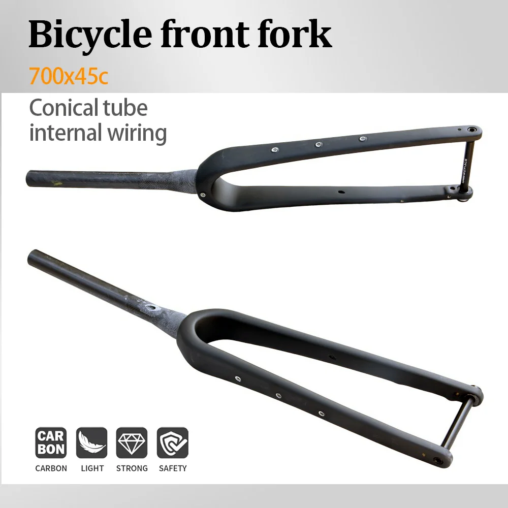 28.6mm Internal Gear Copper Barrel Axle Carbon Fiber Fork With Luggage Holder For MTB Gravel 700x45c Bike
