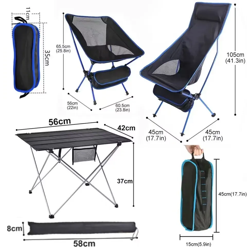

Portable Folding Camping Chairs Travel Picnic Fishing Beach BBQ Ultralight Chair Outdoor Garden Backpacking Hiking Moon Chair