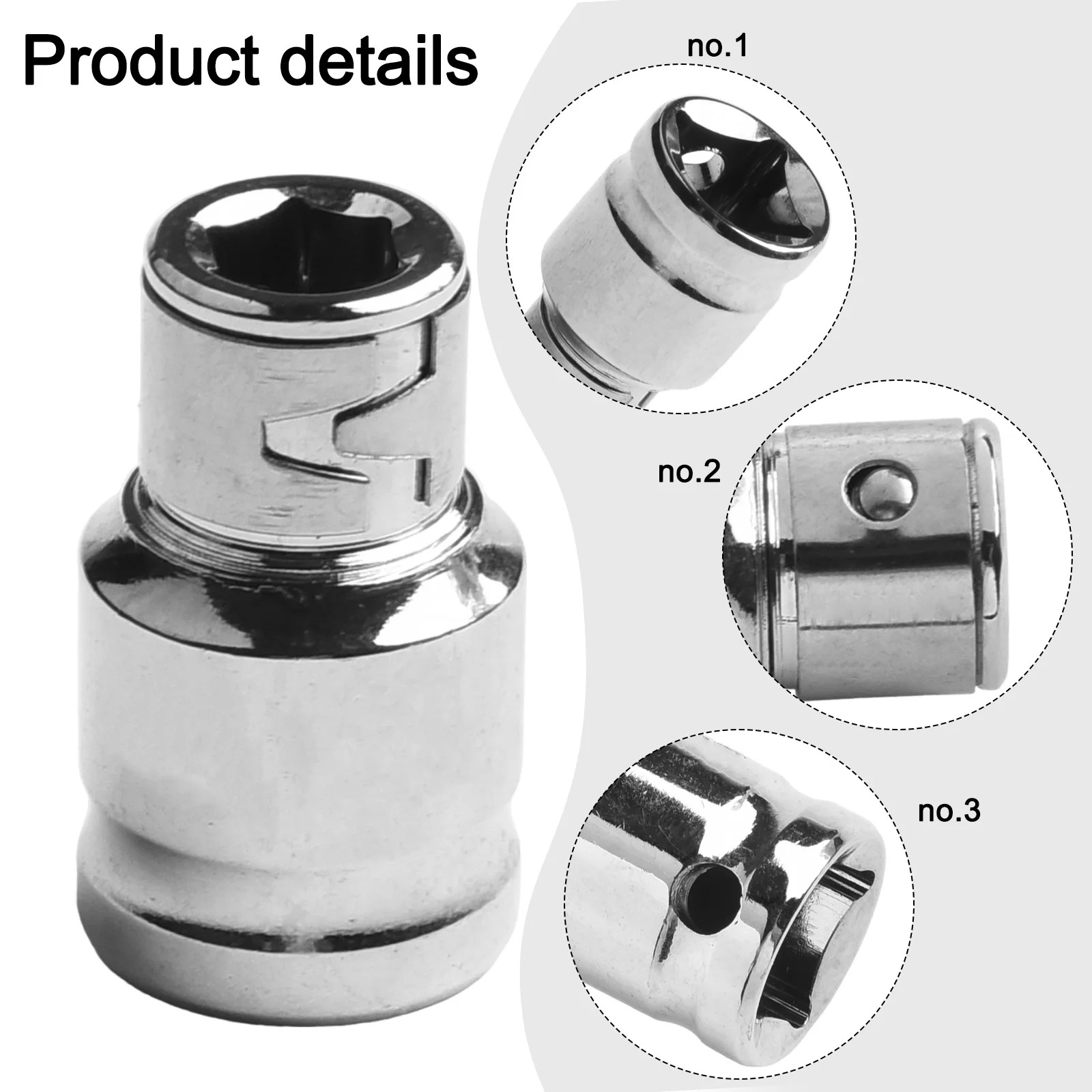 1/2 1/4 3/8 Inch Square Drive To 1/4 3/8 M8 M10 Hex Socket Adapter Converter Chuck Adapter For Impact Air And Electric Wrench