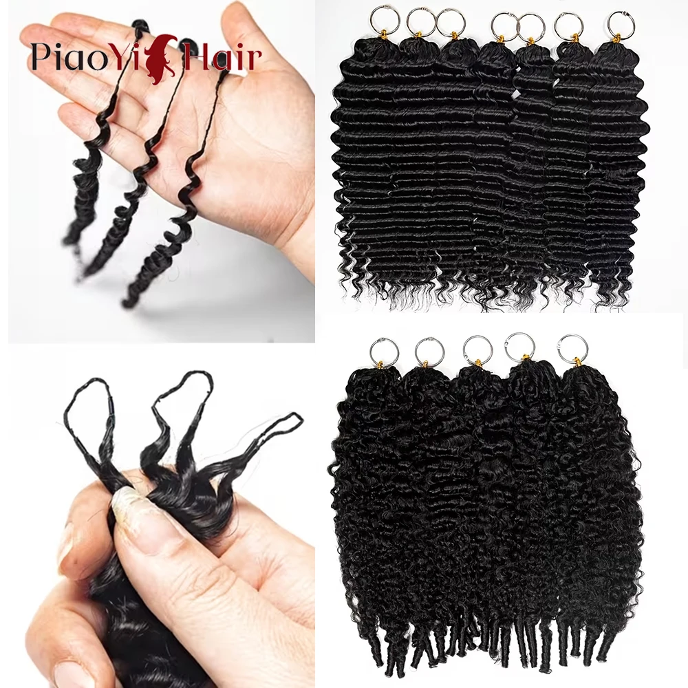 360g 15A Burmese Curly Crochet Human Hair 60g Per Bunldes Brasid Knotless Pre-Separated Feather Human Crochet Hair 100% Human Hair Extensions 14-26 Inch Human Crochet