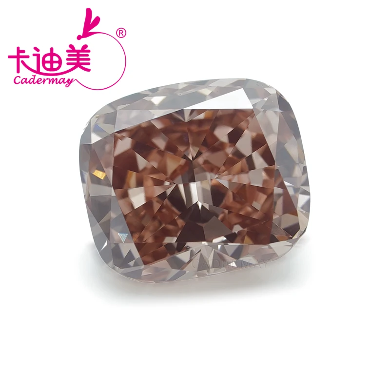 CADERMAY Cushion Shape EX Cut Fancy Pinkish Color VVS1 Clarity 1.013CT CVD Lab Grown Diamond Loose Stone For Jewelry Making