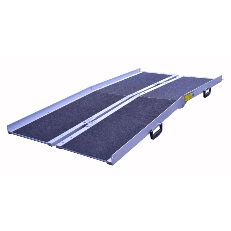 Portable barrier-free step ramp board four-fold folding non-slip aluminum alloy ramp pad ramp