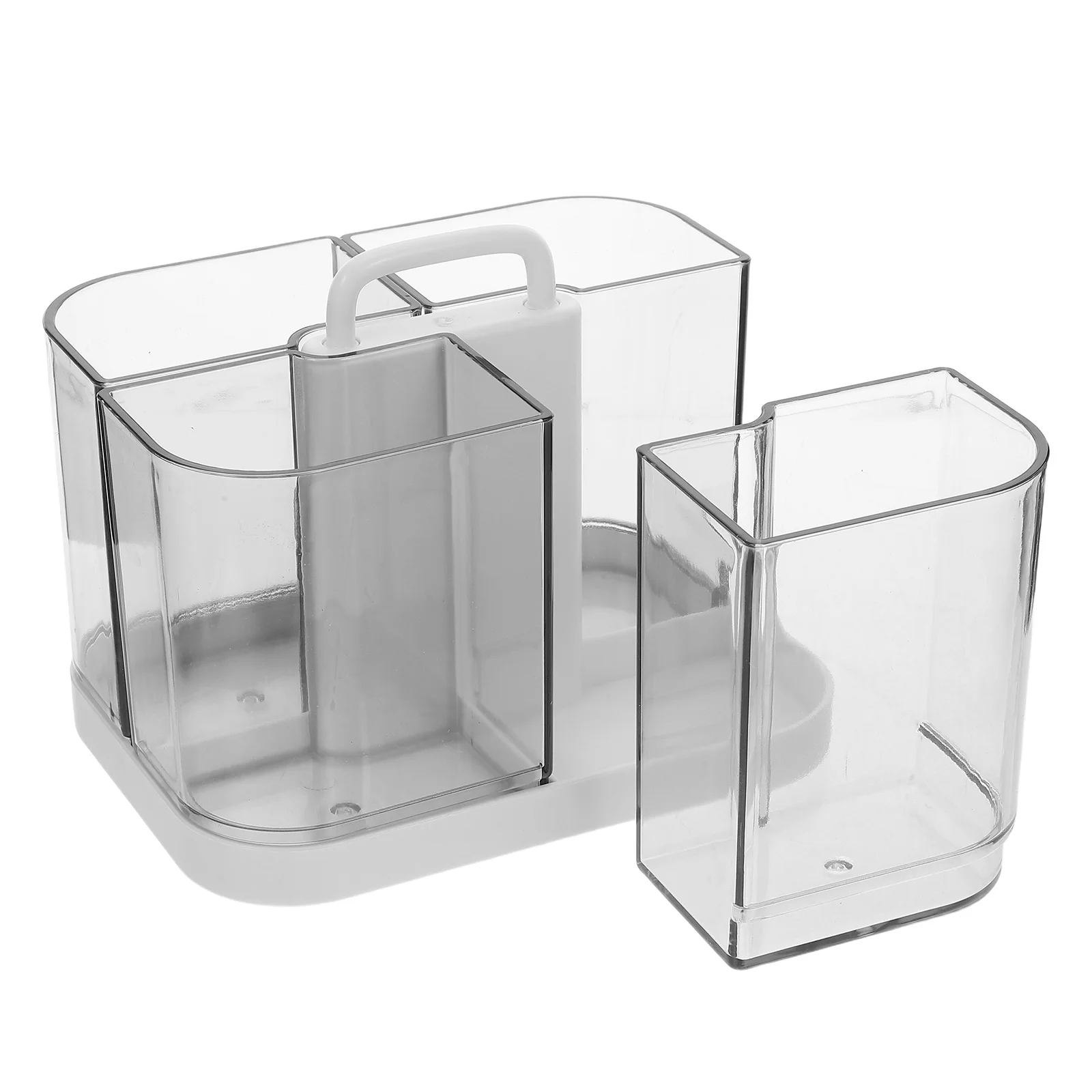 

Stackable Portable Transparent Desk Organizer Caddy with Removable Compartments Large Capacity for Office Art Craft Supplies