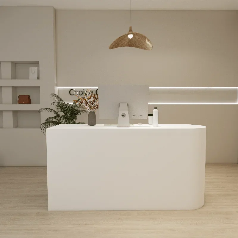 

Nordic Simple Reception Desks White Originality Design Beauty Salon Reception Desks Outfit Shop Salon Furniture Recepción FYRD
