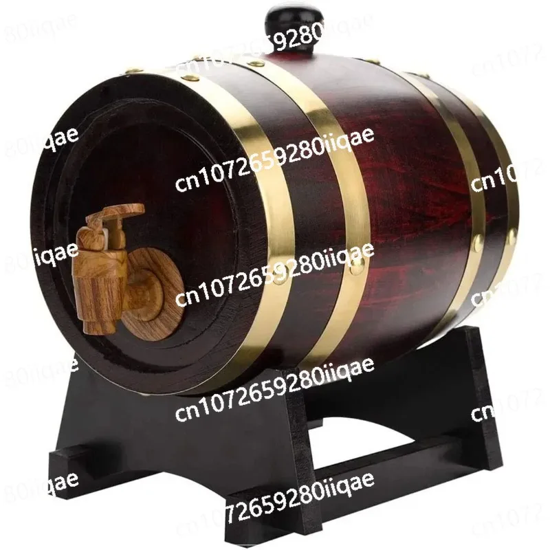 3L Wood Barrel Vintage Oak Beer Brewing Tools Tap Dispenser for Rum Pot Whisky Wine Bar Tools Home Whiskey Barrel Decanter