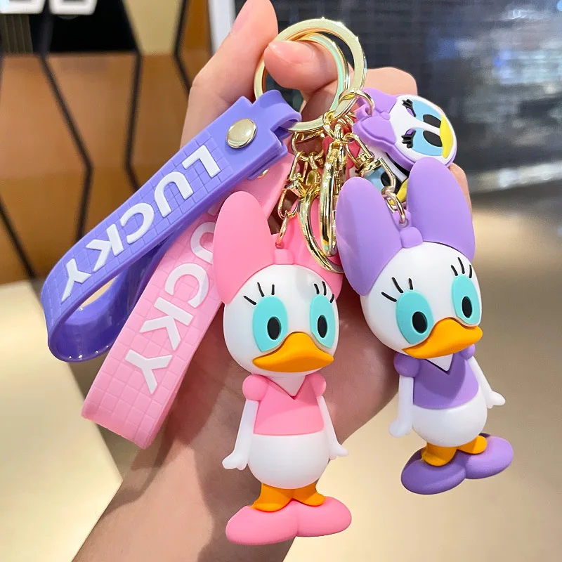 Mickey Mouse Rubber Keychain Donald Duck Keyring Couple Gifts Disney Fashion Birthday Present Classics Mickey Key Chain Pendant