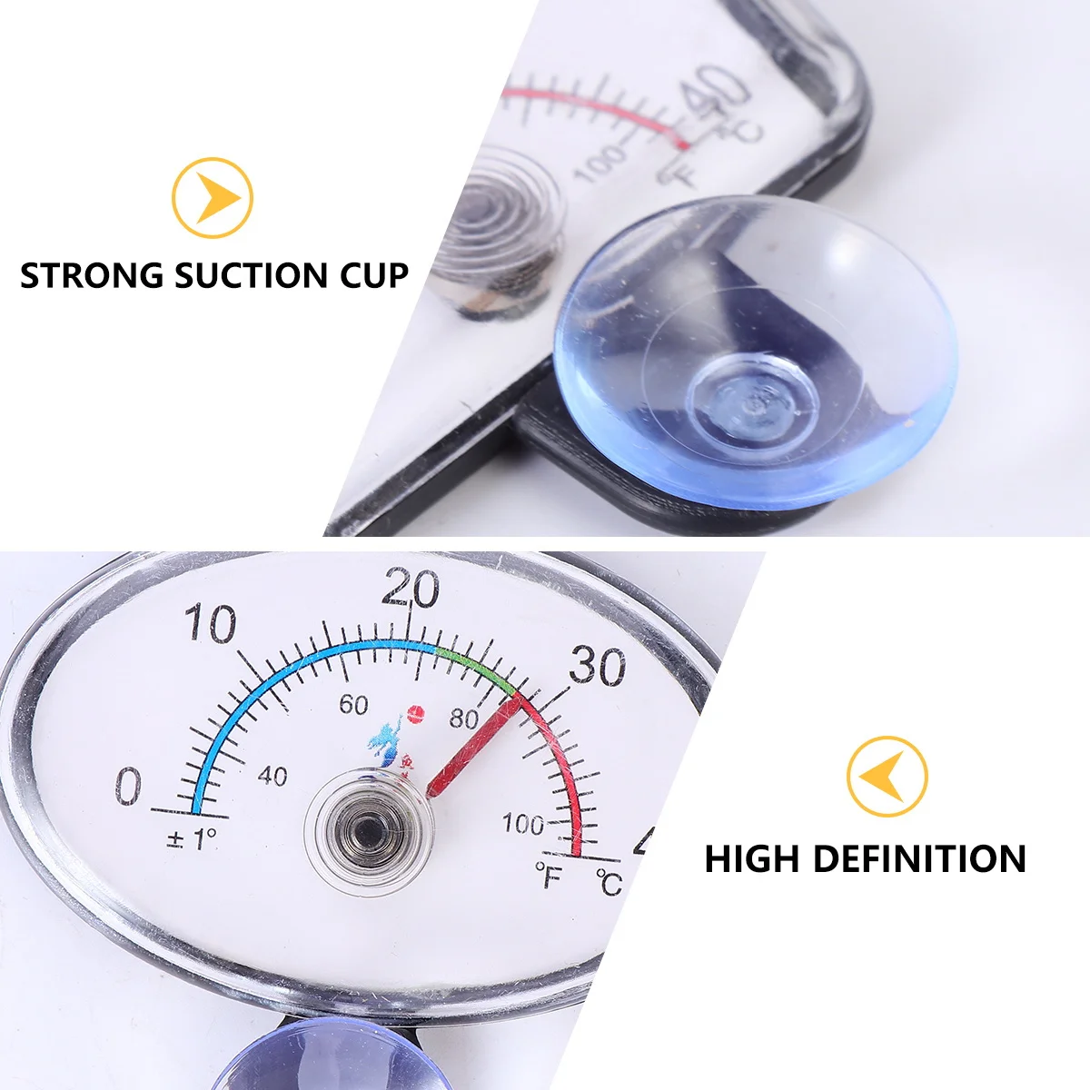 

4Pcs Aquarium Water Thermometer Fish Tank Patch Thermometer Durable Suction Cup Easy Install Clear Temperature Display Reliable