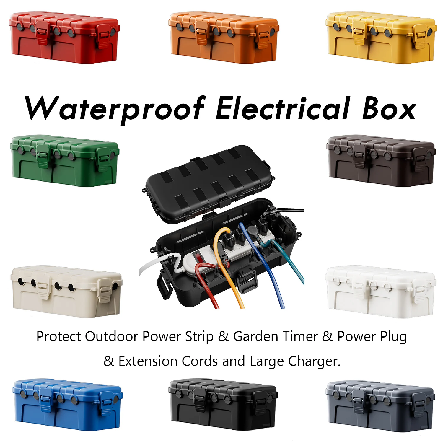 29x13.2x10cm Weatherproof Connection Box Outdoor Extension Cord Cover Outdoor Electrical Cover For Outside Power Cord/Plug/Strip
