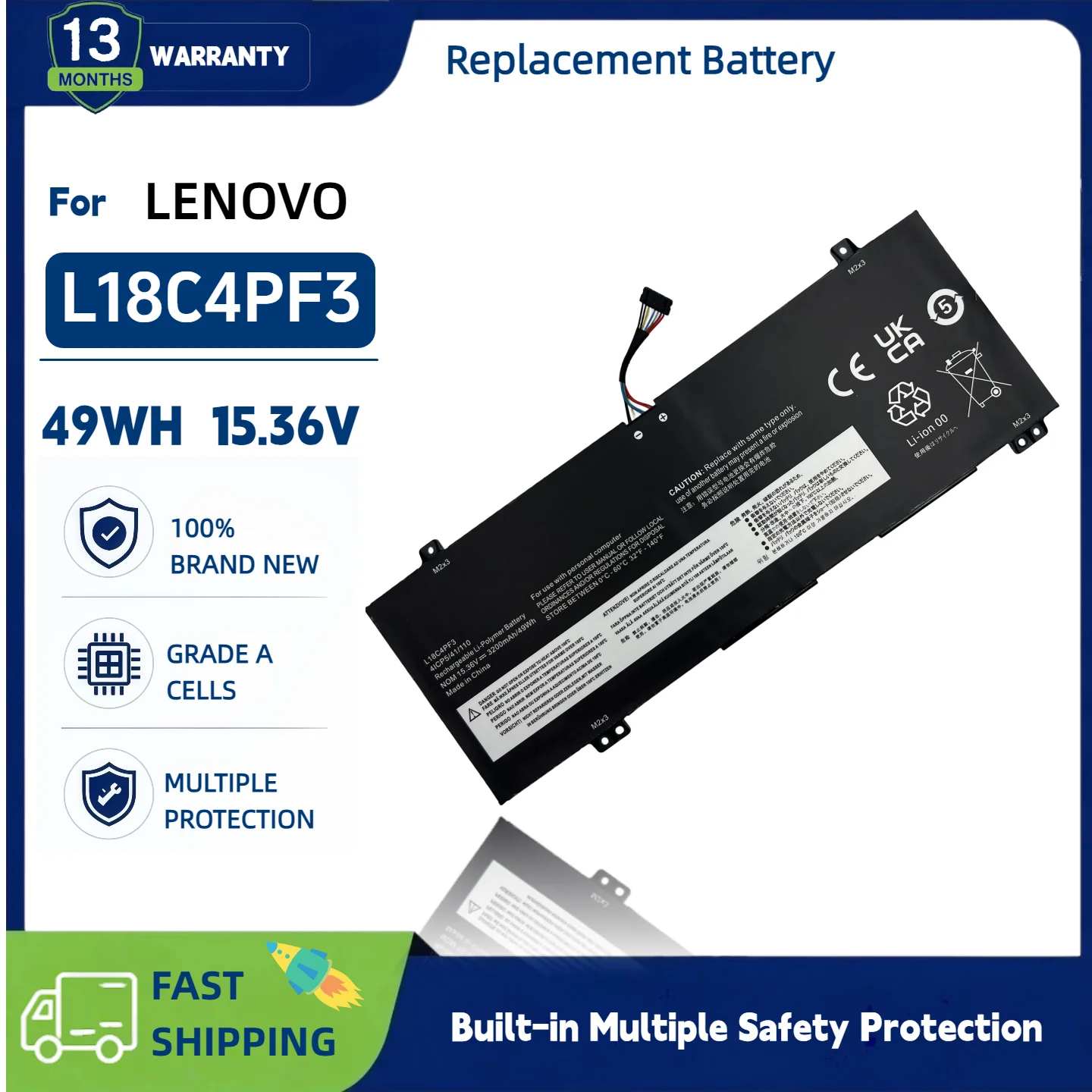 Batería L18C4PF3 L18M4PF4 L18M4PF3 L18C4PF4 completamente nueva para Lenovo IdeaPad C340-14 Series (API/IWL/IML) Flex14 Series (API/IWL/IML)