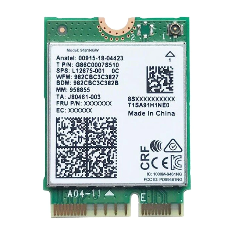 For  9461NGW Wifi Card+Baffle Kit PCB AC 9461 802.11AC M2 Key E CNVI Bluetooth 5.0