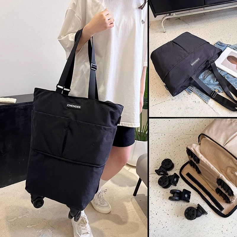 

Large Capaci Travel Bag Lightweight Lage Handbag for Men And Women Portable Storage Bag with Universal Wheels for Travel...