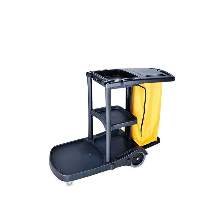 Hot Sale Hotel Multi-purpose Housekeeping Trolley Cleaning Cart with Replaceable Bag