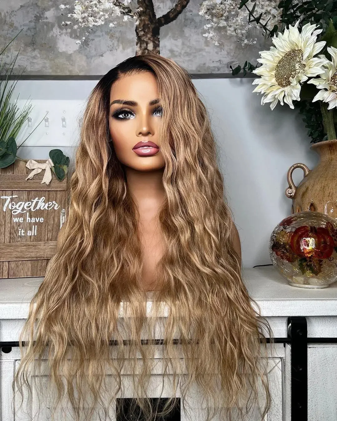 24Inch Ombre Blond 180Density Body Wave 5x5 Silk Base Preplucked Jewish Human BabyHair HD Lace Wig European Hair Glueless