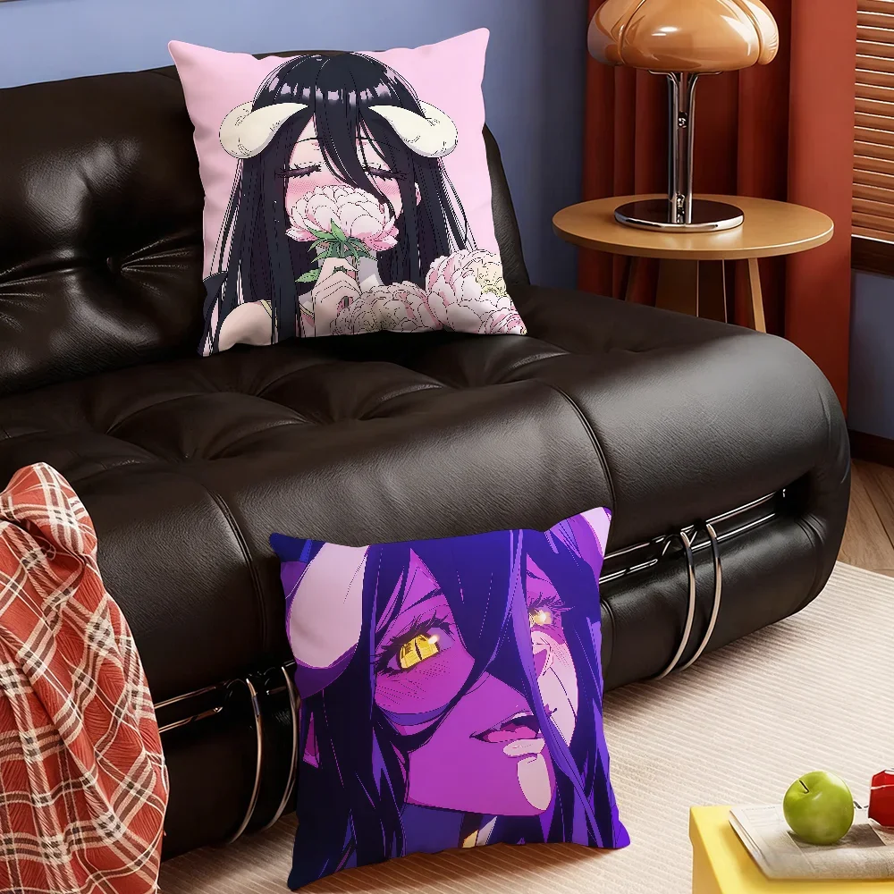 Anime O-Overlord-S Albedo cushion cover Soft Smooth Pillow Case Hidden Zipper Washable Decorative Couch Office Gift
