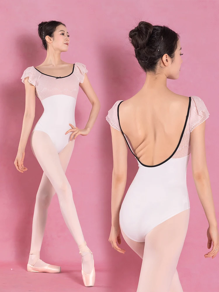 Hollow lace ballet leotard for women backless gymnastic costume ballerina dancewear adult yoga clothes ballet dance leotard girl