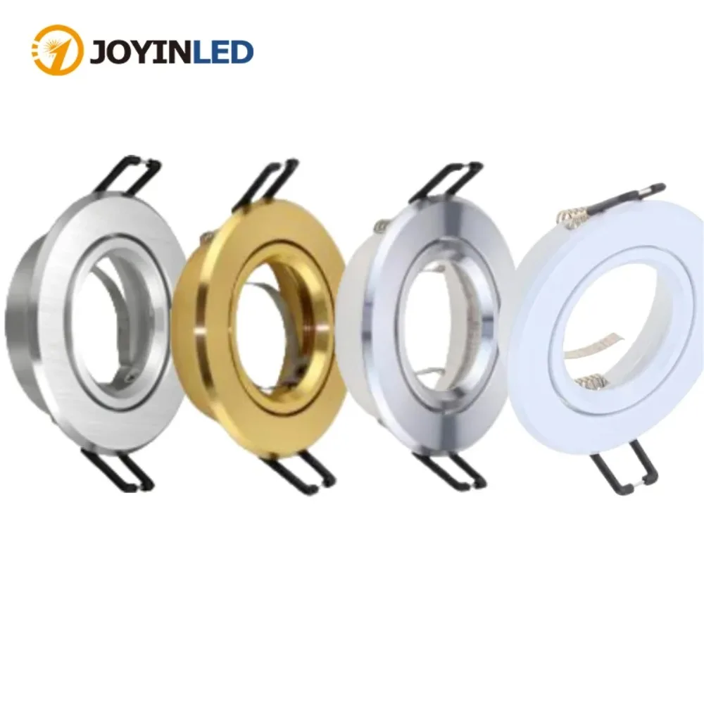 

2/5pcs White/Gold Round Adjustable GU10 MR16 Lamp Fixture LED Ceiling Light Frame 65mm Aluminum Spotlight Head Accessories