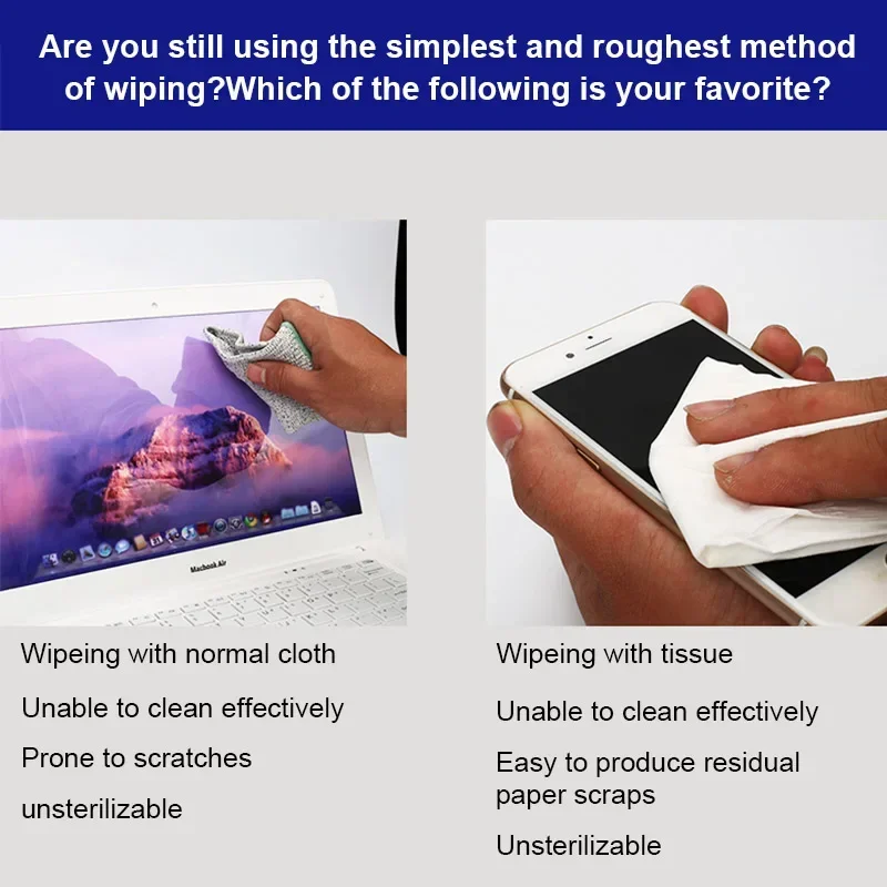 ممسحة غرف تنظيف بشاشة LCD فائقة النعومة ، قماش خالي من الغبار ، 4 بوصة ، 10*10 وسادة ، 10*10 ، تابلت ، تنظيف الكاميرا ، HK5090 #6