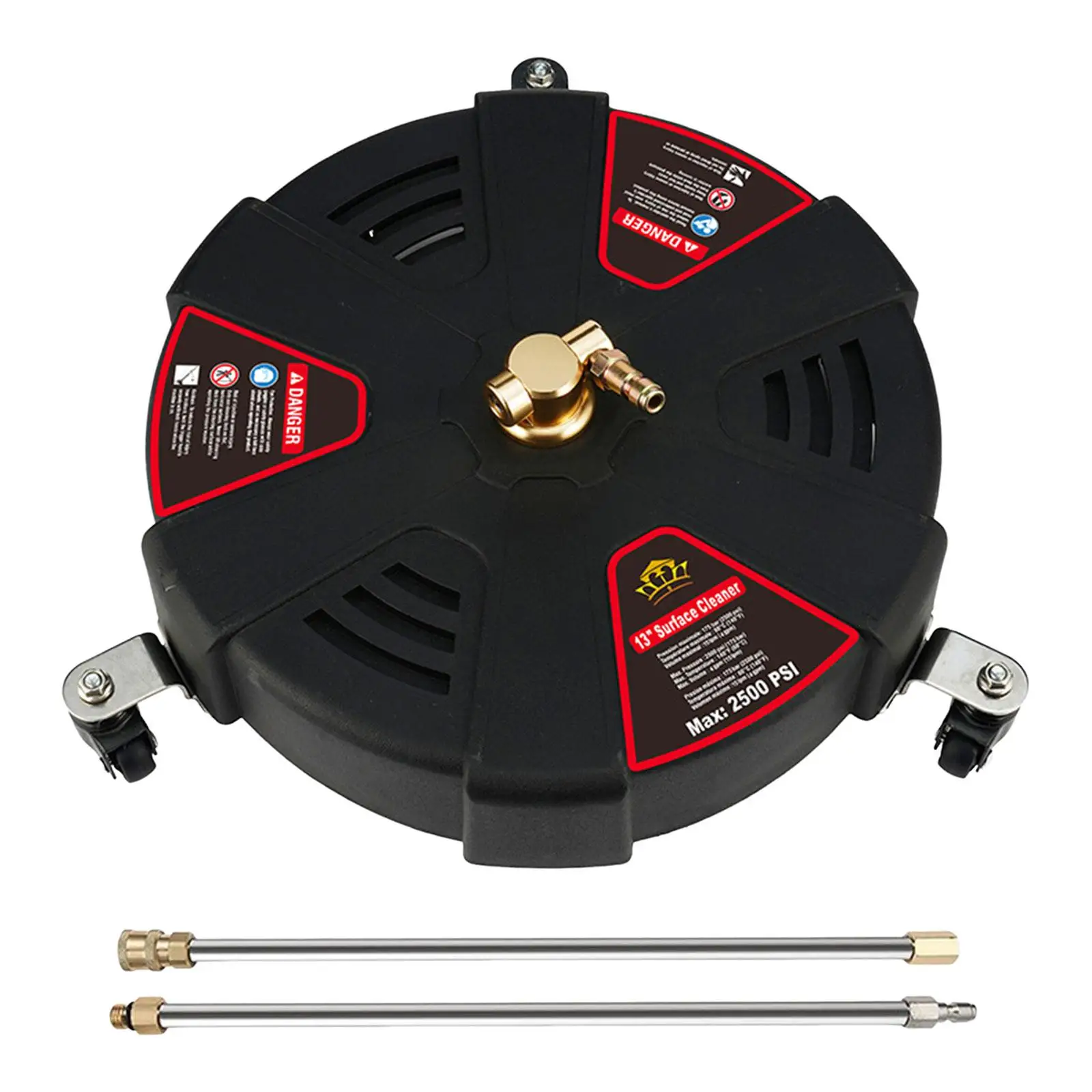 

13inch Pressure Washer Surface Cleaner with 3 Wheel Pressure Washing Floor Scrubber Surface Cleaner for Pathway Decks Driveway