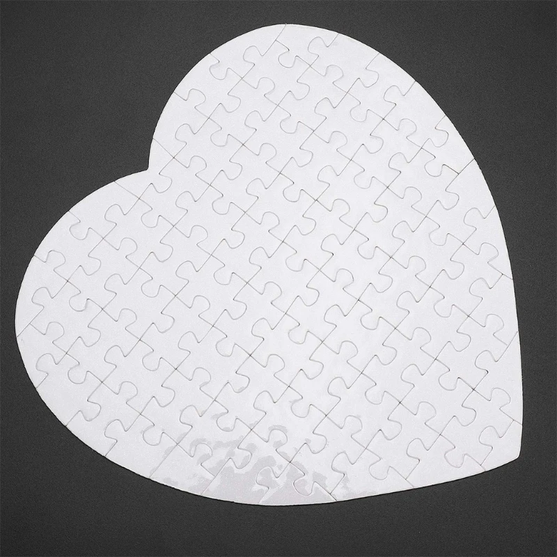 Heart Shape White Blank Jigsaw Puzzle for Heat Press Thermal Transfer Printing DIY Crafts Projects for Graduation