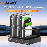 MAIWO 2.5&3.5 inch 4 Bay Hard Drive Enclosure SATA to USB 3.0 HDD SSD External Hard Drive Docking Station with 7A power adapter