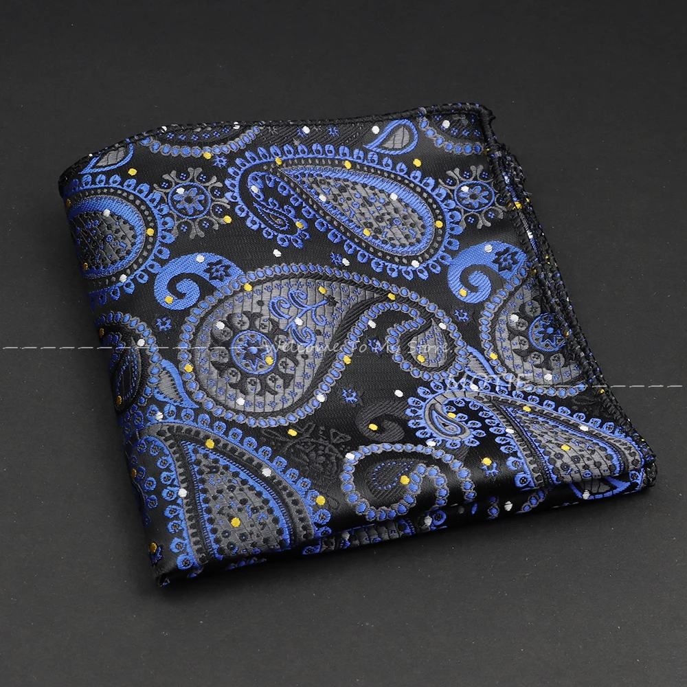 最新のスタイルポケットチーフハンカチエレガントな青赤ジャカードハンカチフィットシャツアクセサリー日常着ネクタイフェスティバルギフト