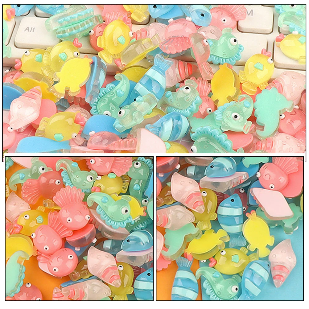 

20pcs Glow in the Dark Mini Ocean Animal Figurines Resin Models Sea naments for Room Aquarium Decor