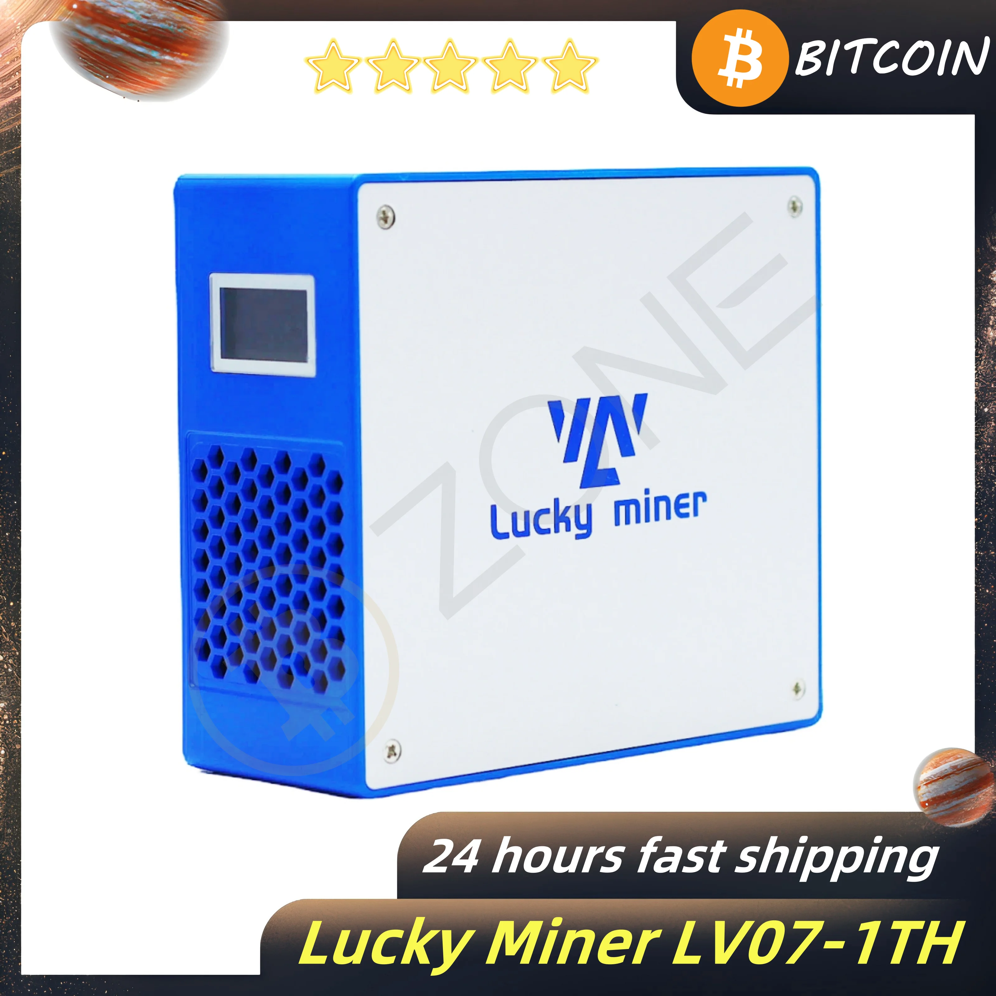 New Lucky Miner LV07 Bitcoin Lotto Miner 1000GH/S Hashrate 30W Silent BTC Miner SHA-256 Algorithm Mining Multiple Coins