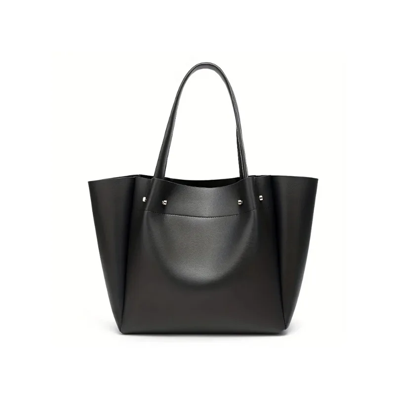 

Largecapacity Pleated Tote Bag Shopping Bag 2025 New Portable Handbag Advanced New Pu Leather One-Shoulder Tote Handbag