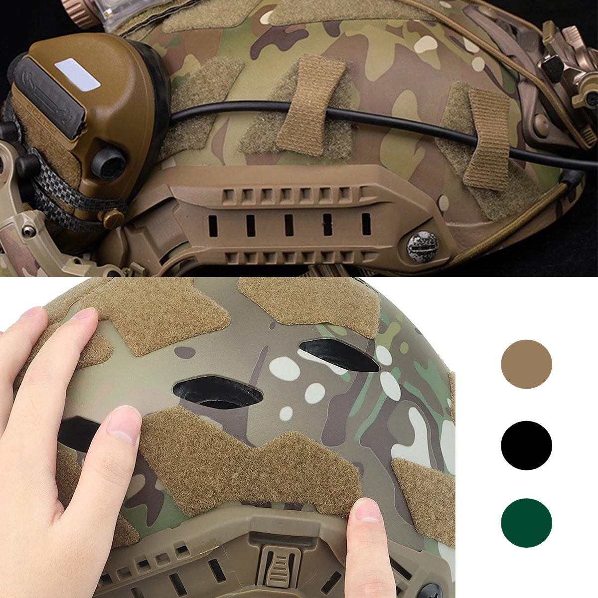 8Pcs Tactical Helmet Cable Hook&Loop Straps Management Kits NVG Wires Cord Collected Organizer Hunting Accessories Helmet Velcro