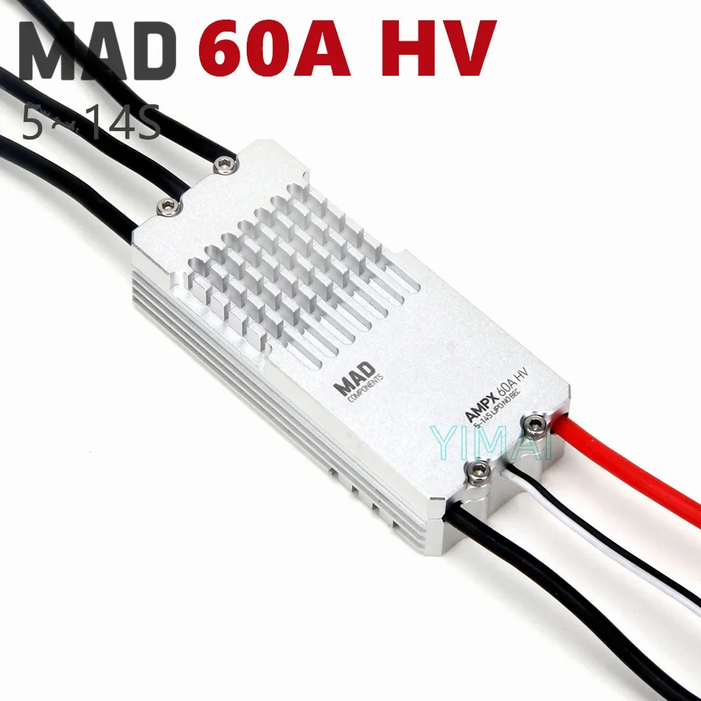 Multi-Rotor Square Wave High Voltage Brushless ESC 60A/40Ahv 5~14S FPV Lipo Battery Power Protection Alloy Dr-one Accessory